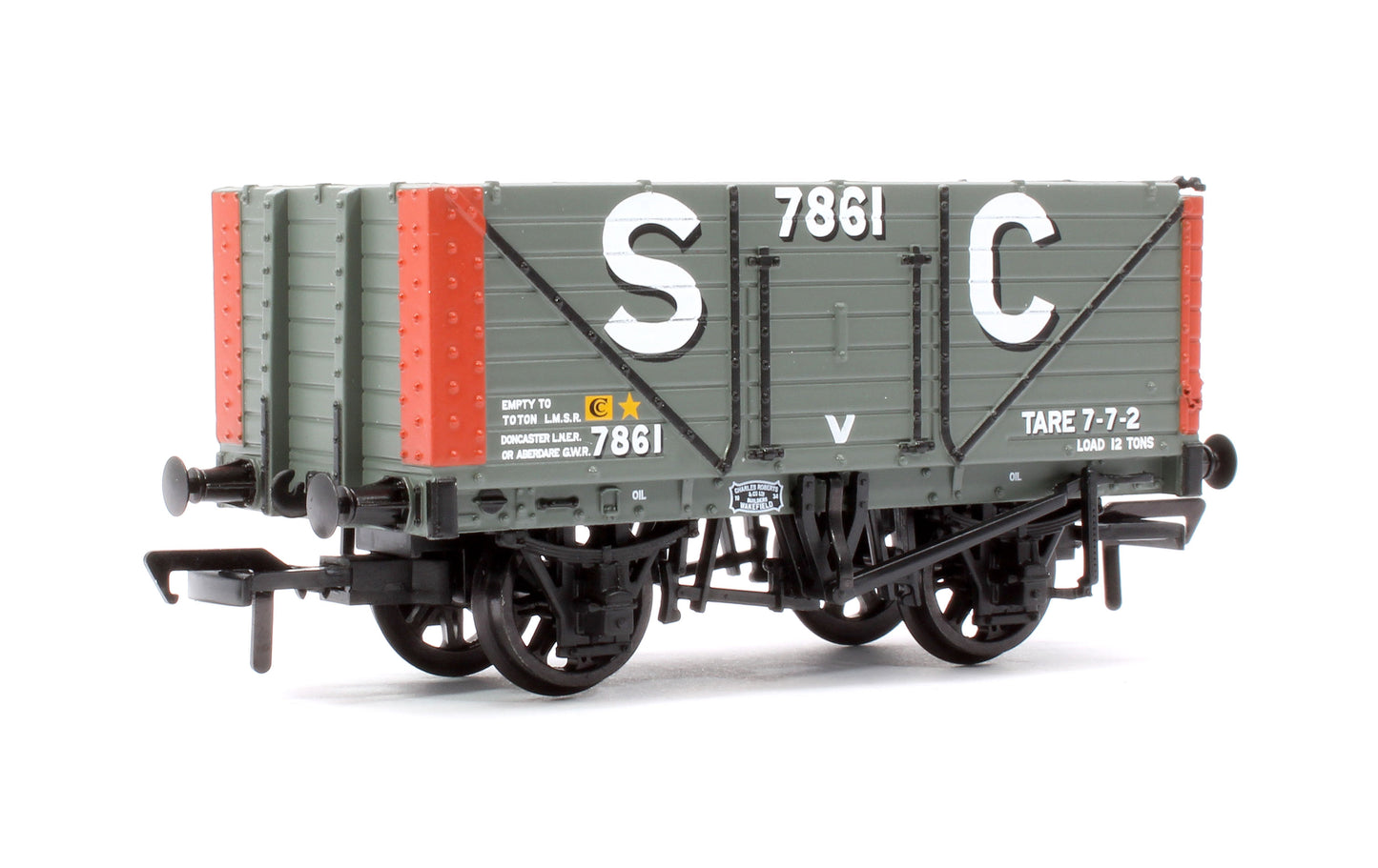 8 Plank End Door Wagon 'Stephenson Clarke & Assoc. London' Grey/Red No.7861