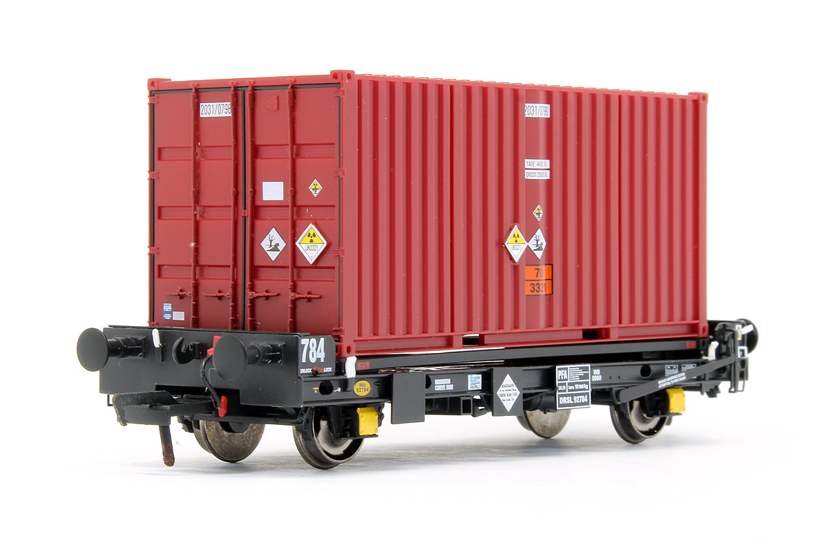 Pre-Owned Set of 3 PFA 2 Axle Container Flat Wagons - DRS LLNW - 2031 Container Pack 5