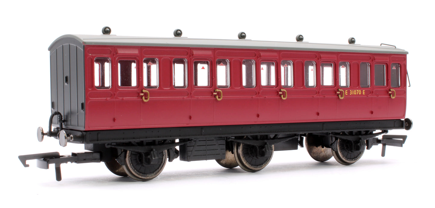 6 Wheel Coach 3rd Class BR Crimson No.E31070