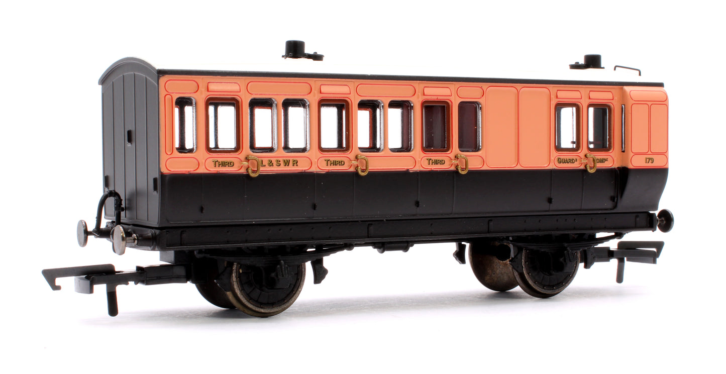 4 Wheel Coach Brake 3rd Class LSWR Brown No.179