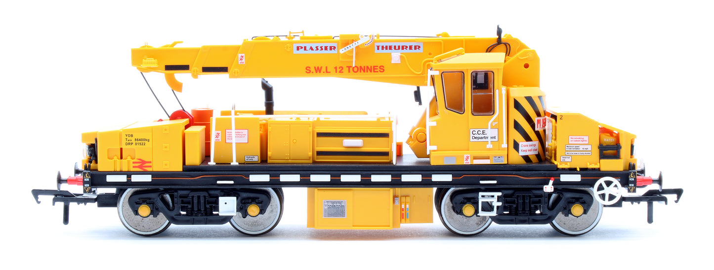 Pre-Owned E87047 Plasser 12T YOB Diesel-Hydraulic Crane DRP81522 BR Departmental Yellow