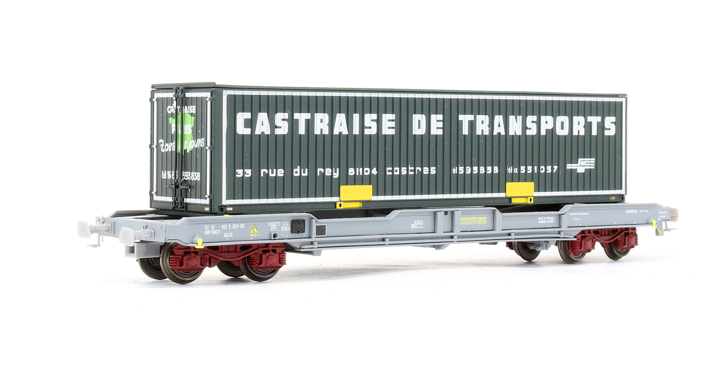 Pre-Owned SNCF Bogie Wagon '33 87 452 5 303-3' With Container