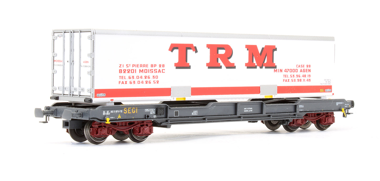 Pre-Owned SNCF Bogie Wagon '33 87 452 5 075-7' With Container