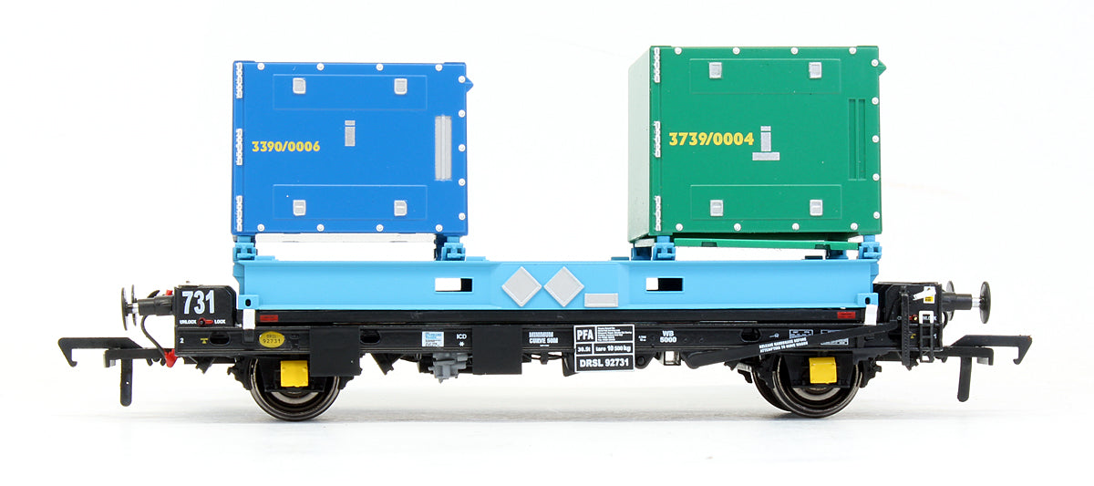 Pre-Owned ACC2095NUP Set of 3 PFA Container Wagons DRS LLNW - Nupack