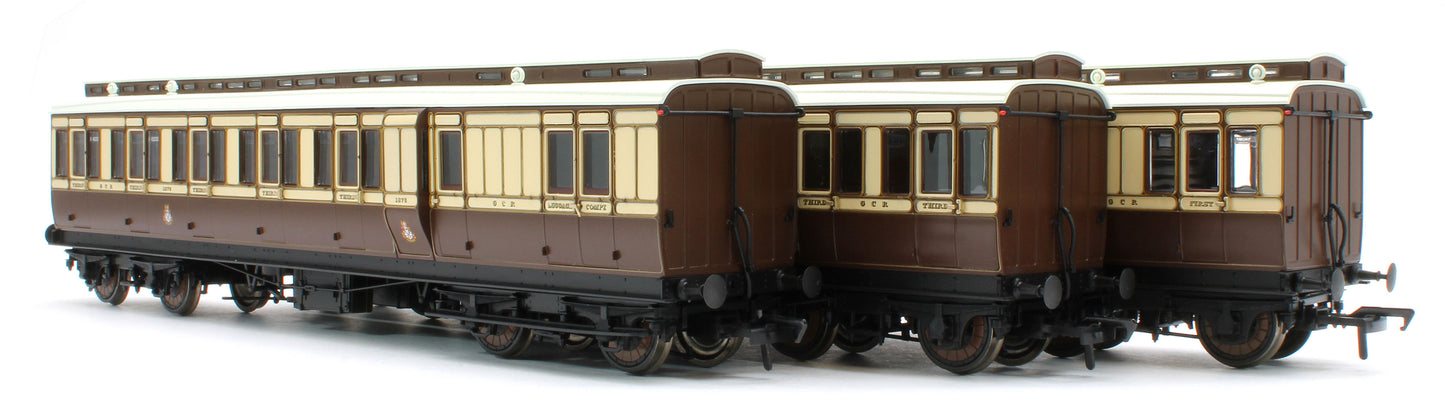 978017 48' GCR ‘Evolution’ Bogie Coach Non-Corridor Carriage No.1876, No.2305 & No.1366 3-Pack