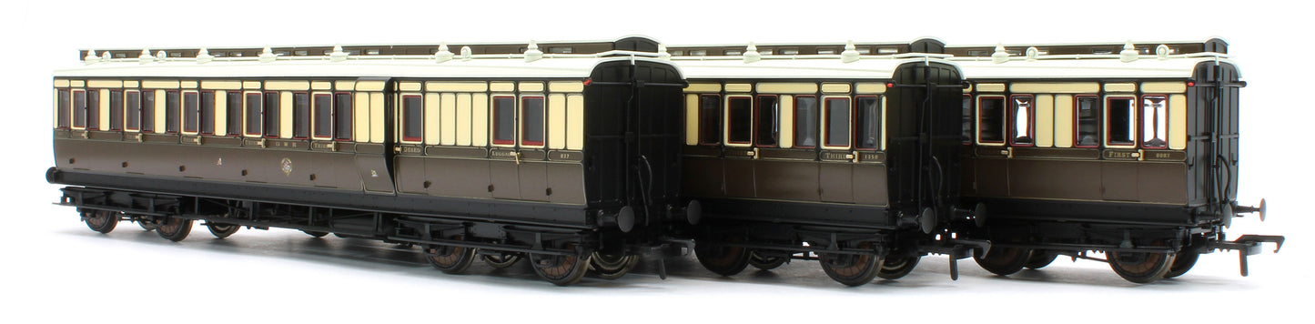 978013 48' GWR ‘Evolution’ Bogie Coach Non-Corridor Carriage No.837, No.1356 & No.8087 3-Pack