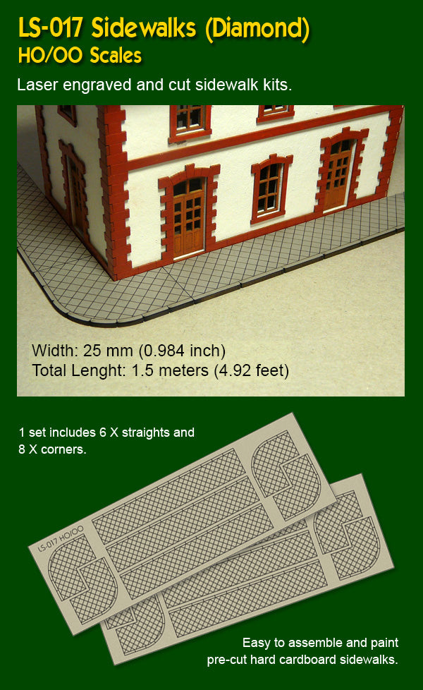 H0/00 Sidewalks Diamond Model Kit