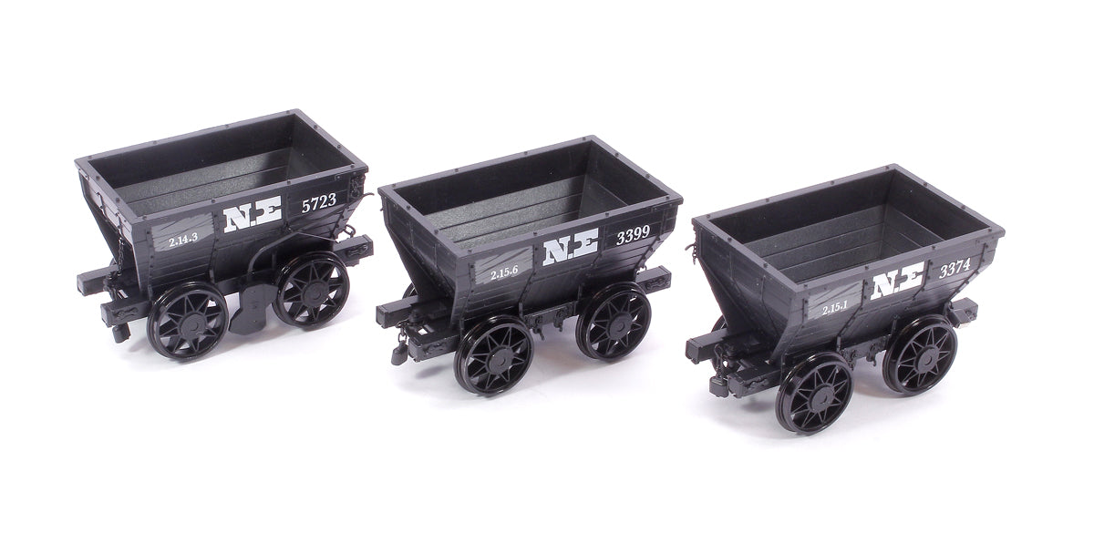 Pre-Owned Pack of 3 - North Eastern Railway - Three P1 style Chaldrons, circa 1890, numbered