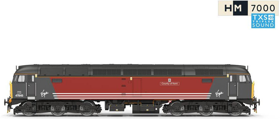 TT3098TXS Class 47/8 Virgin Trains 47845 'County of Kent' Diesel Locomotive - DCC Sound
