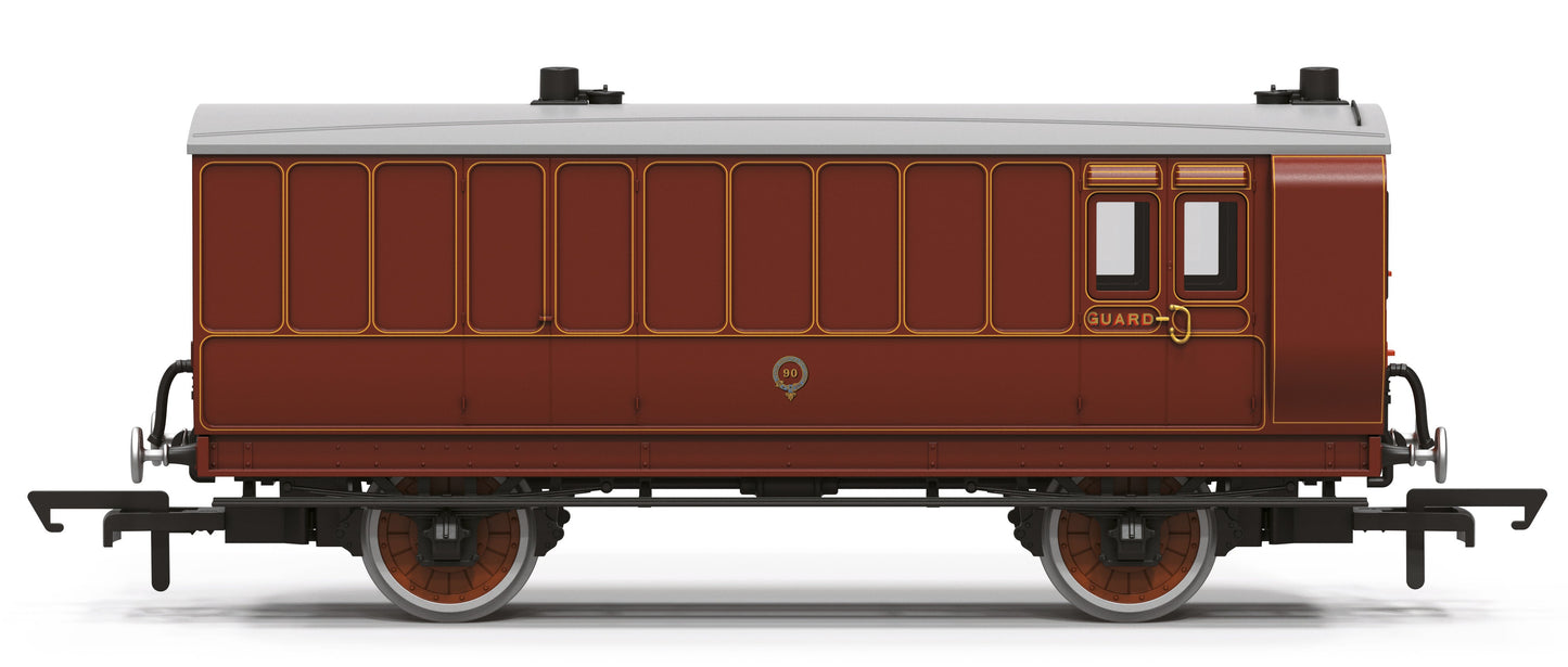 R40541 4 wheel Full Passenger Brake coach LBSCR Lined Brown 90