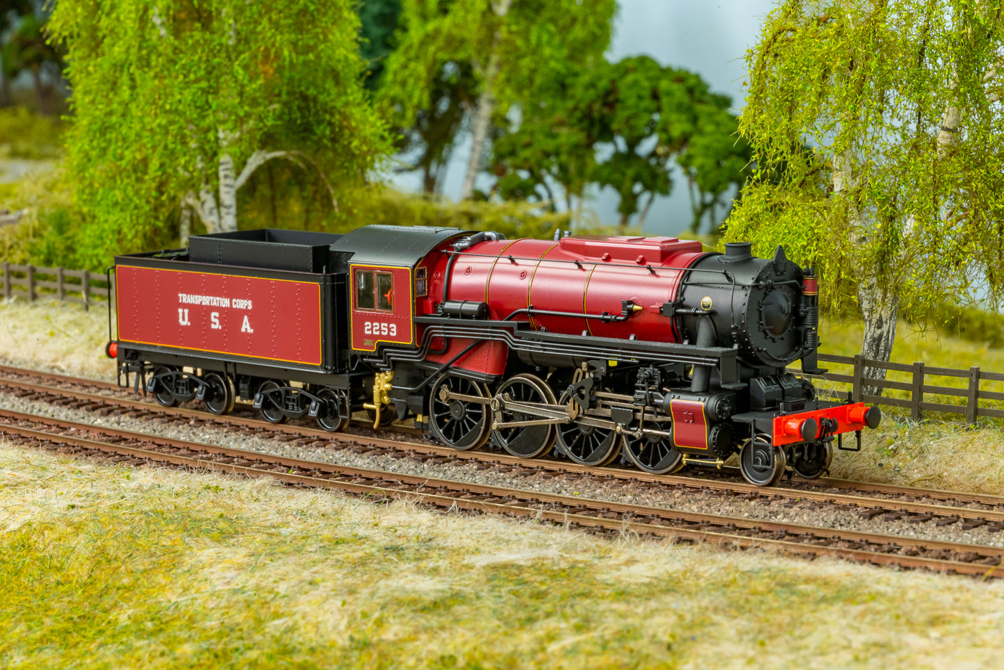 USATC S160 2-8-0 'Omaha' Maroon with Transportation Corps U.S.A on Tender No.2253 (as Preserved) Steam Locomotive