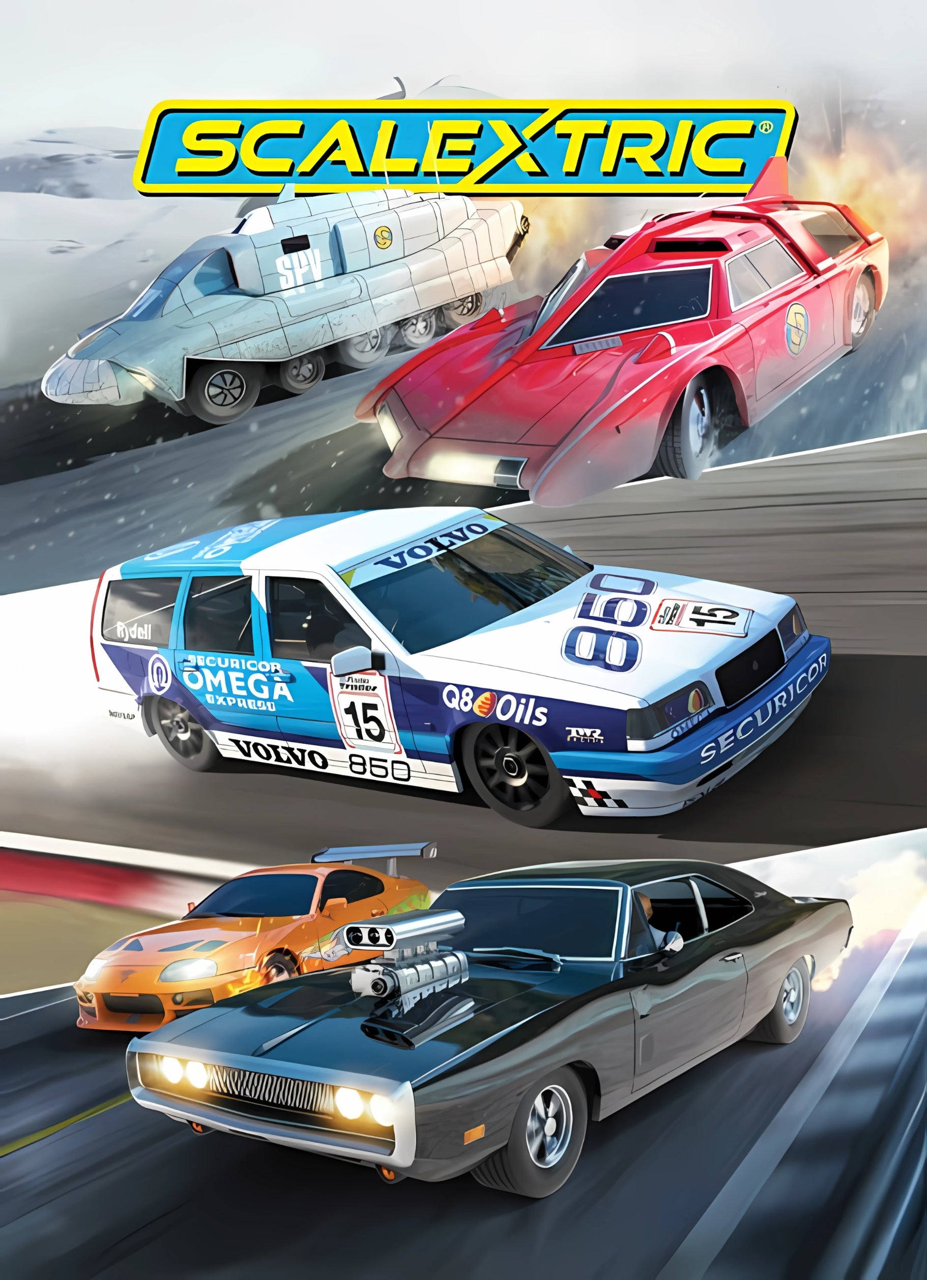 Lot Circuit Voitures Scalextric – Rails Et Voitures – 12V – Collection