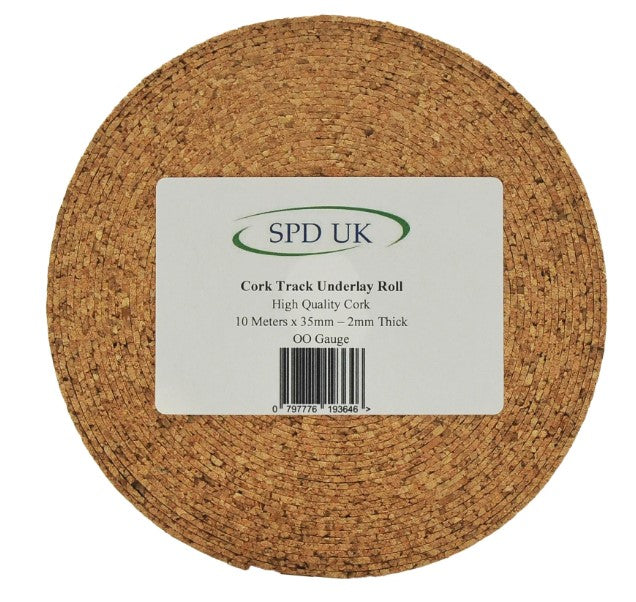 OO Gauge - Model Railway Cork Track Underlay 10 Meter Long - 2mm Thick