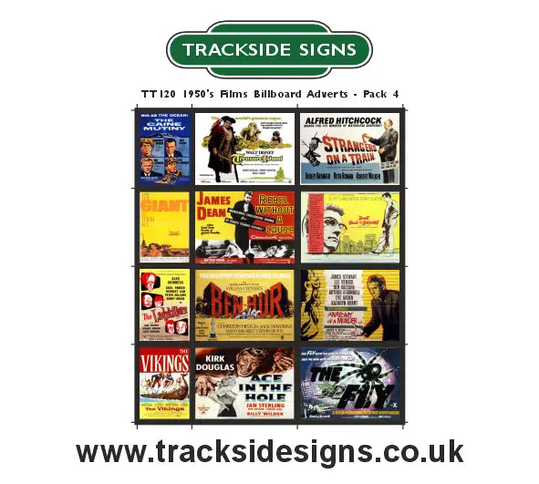 TSABS0229 TT120 1950’s Films Billboard Advertising Sheets Pack 4