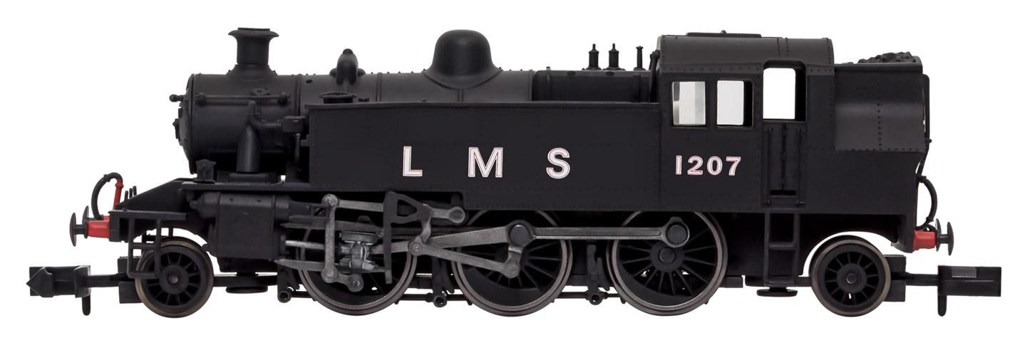 Ivatt 2-6-2T 1207 LMS Unlined Black - DCC Fitted