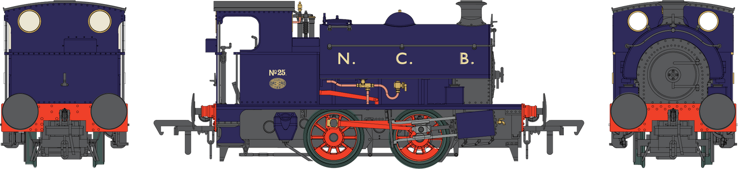 4S-024-014D Hawthorn Leslie 0-4-0ST Lined Dark Blue NCB No 25 Steam Tank Locomotive - DCC Fitted