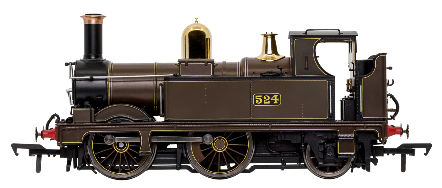 GWR 517 Class 0-4-2 524 Lined Chocolate Steam Locomotive - DCC Fitted