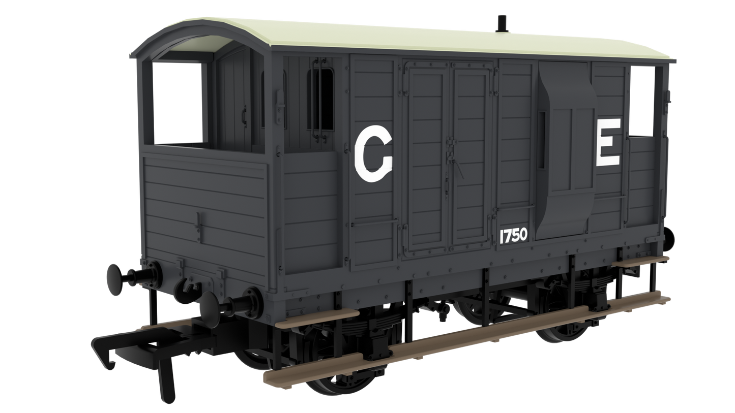 820005 LSWR/WD 20T Brake Van - No. 1750 GER Grey