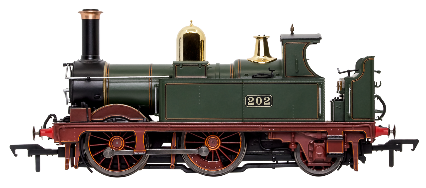 GWR 517 Class 0-4-2 202 Lined G.W Green Red Frames Steam Locomotive - DCC Fitted