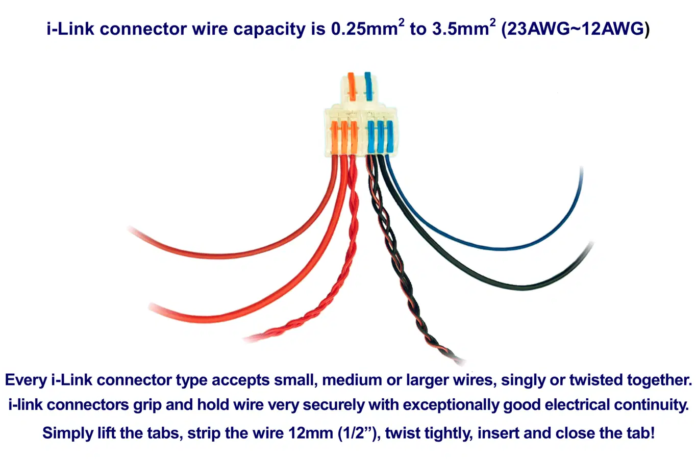 DCW-iLT.12 Solder-Free i-Link TEE Wire Connectors (12 pack)