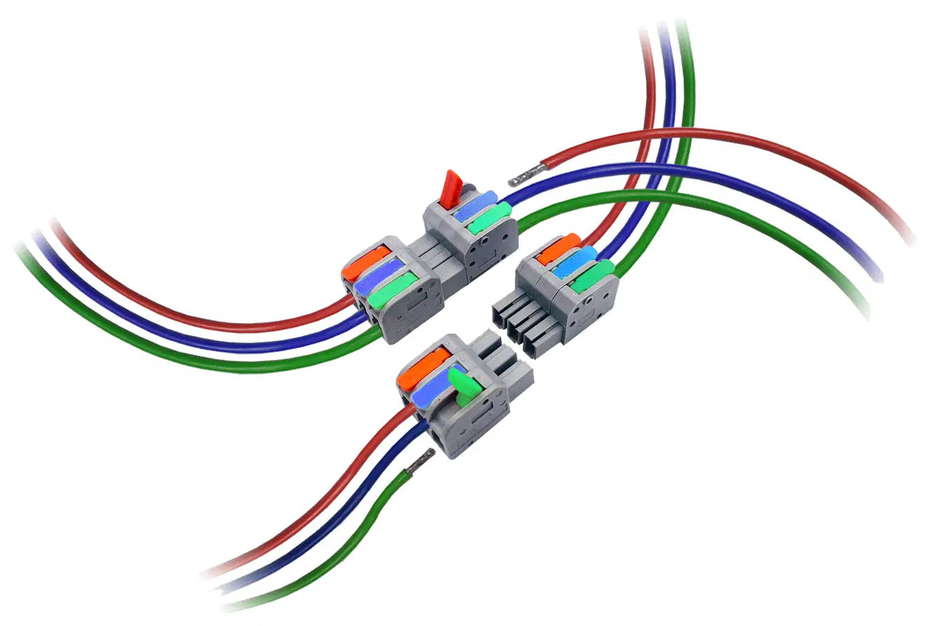 DCW-iLP3.8 Solder-Free 3-Pole 2-piece PLUGGABLE i-Link Connectors (8 pairs)