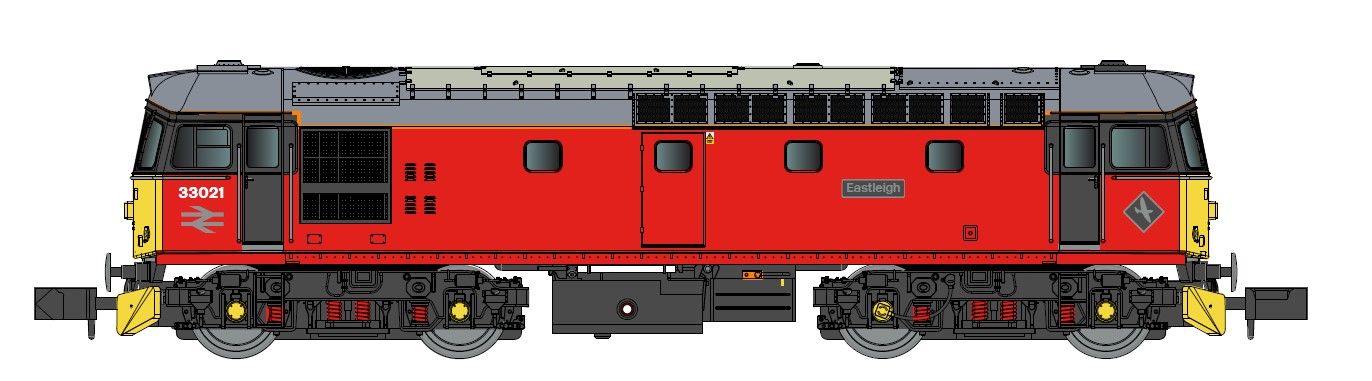 Class 33 021 'Eastleigh' Parcels Red Diesel Locomotive - DCC Fitted
