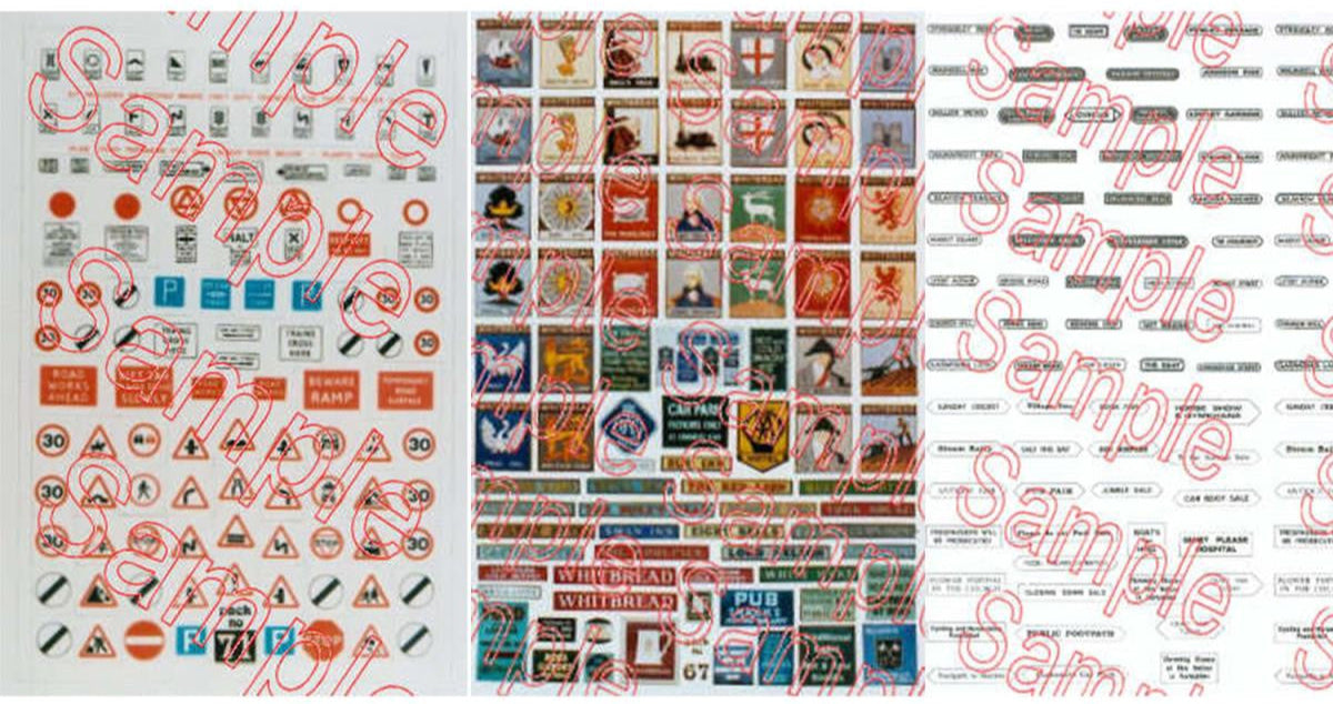 N Gauge Streets & Buildings Signage Set