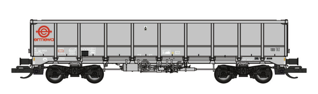 TT-EAL-102D JNA / MMA EALNOS Bogie Box Wagon Ermewa Tarmac Grey 5500 000-1