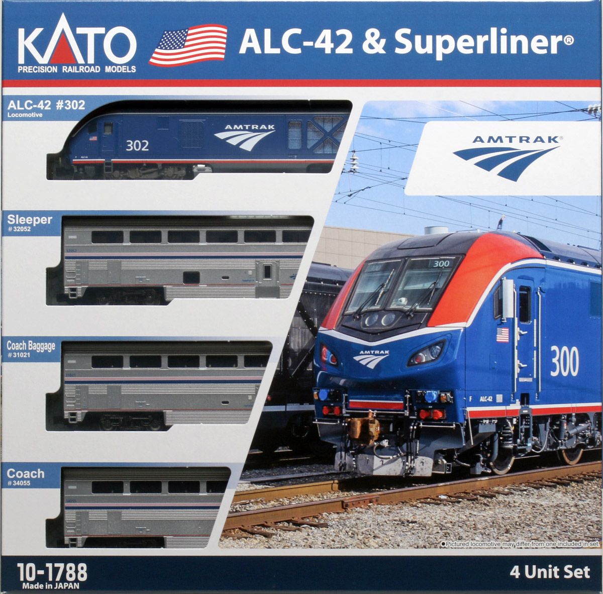 Pre-Owned 10-1788 ALC-42 Charger Amtrak Superliner 4 Car Train Pack