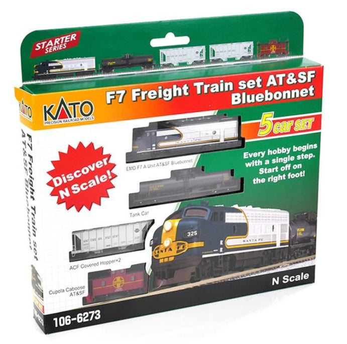 AT&SF Bluebonnet EMD F7 Freight Train Set