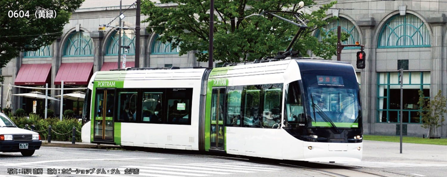 Toyama Chiho Railroad Portram 0604 Yellow/Green