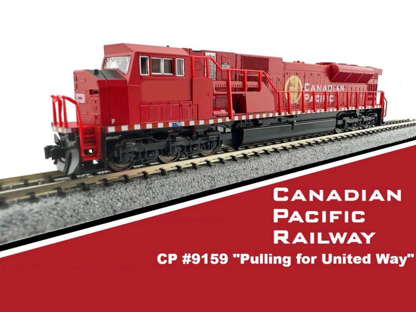 176-5628 EMD SG90/43MAC Canadian Pacific 9159 Pulling for United Way