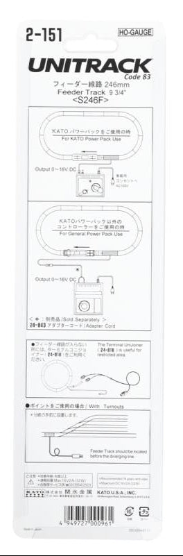 Unitrack (S246F) Straight Feeder Track 246mm