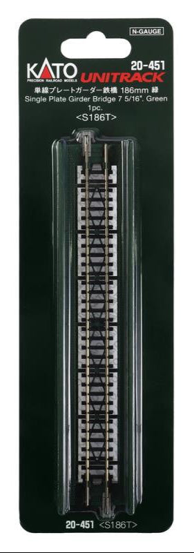 Kato 20-451 Single Track Plate Girder Bridge 186mm Green