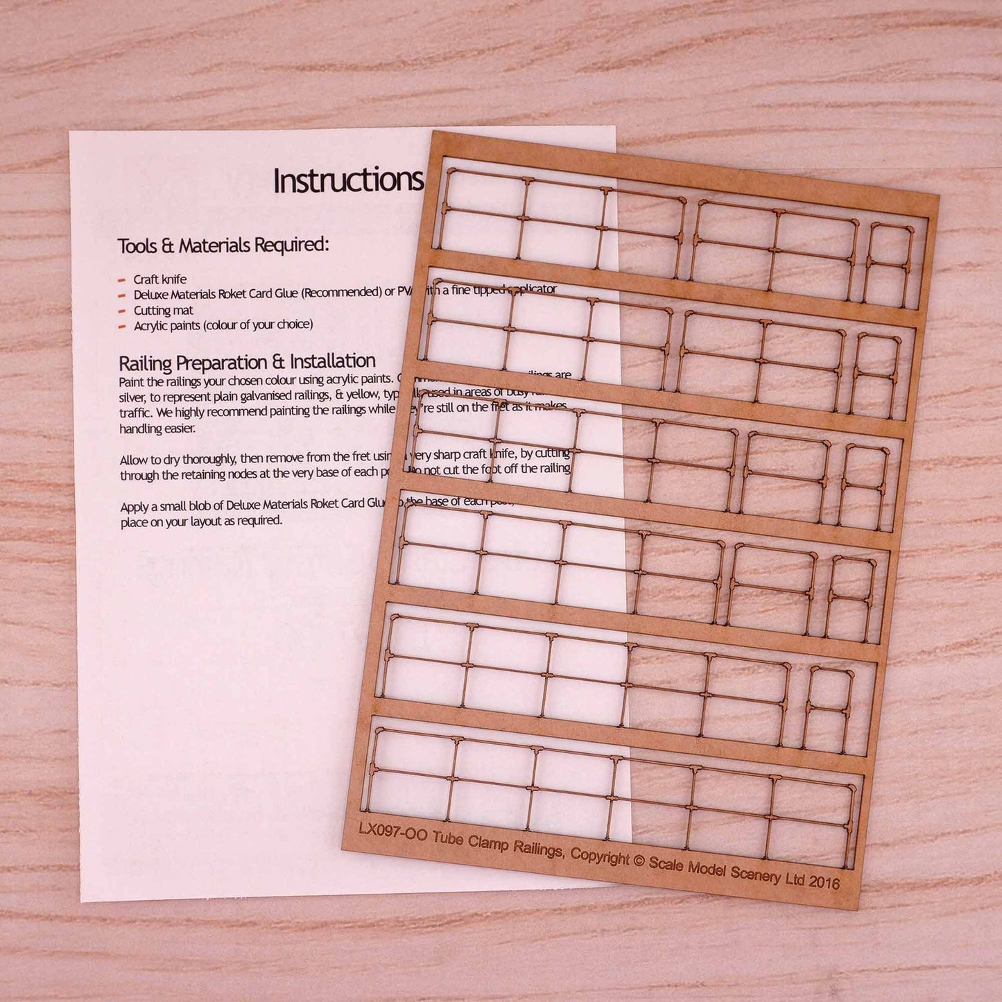 Laser Cut Tube Clamp Style Safety Railings Model Kit