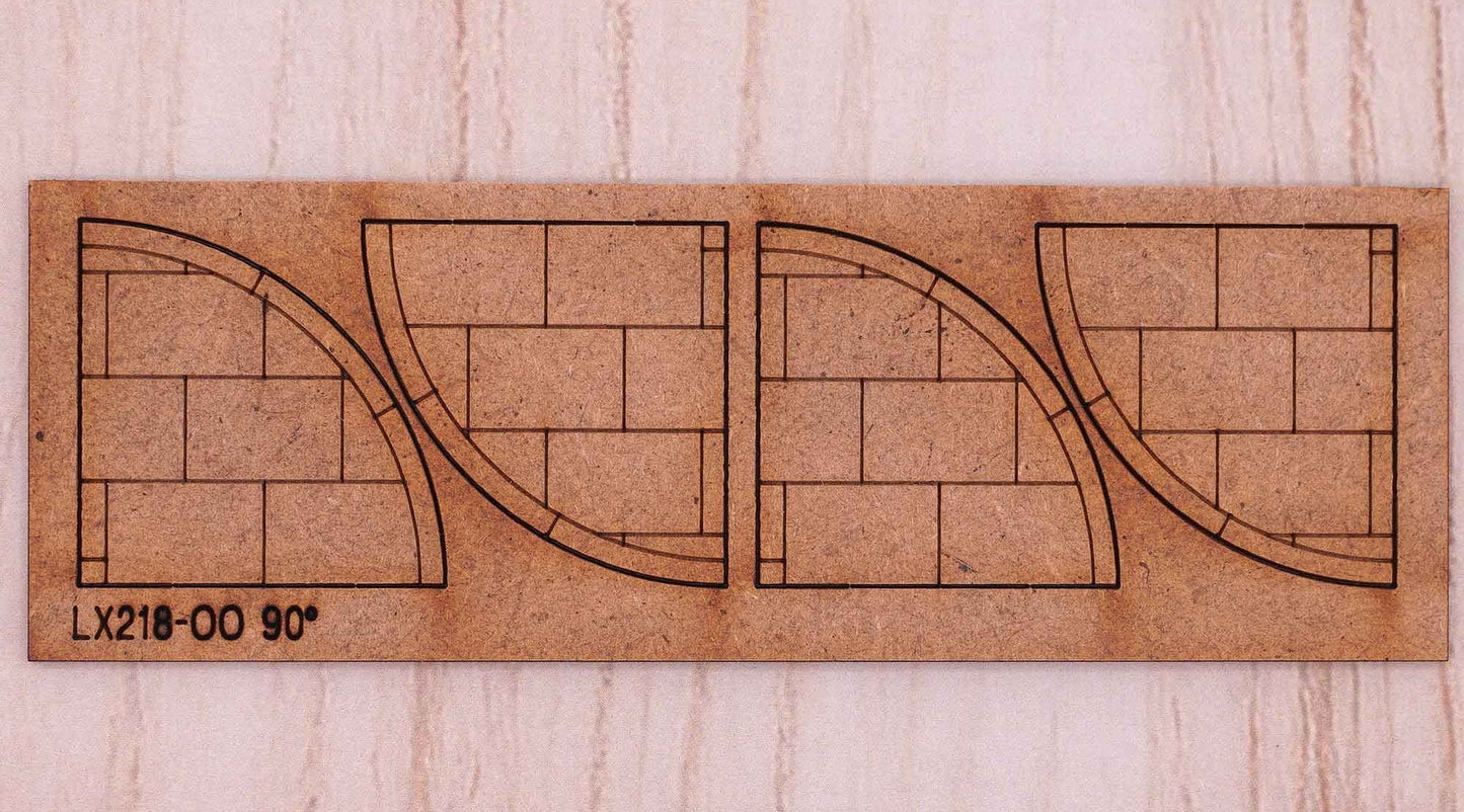 Laser Cut MDF 90 Degree Pavement Corners Model Kit