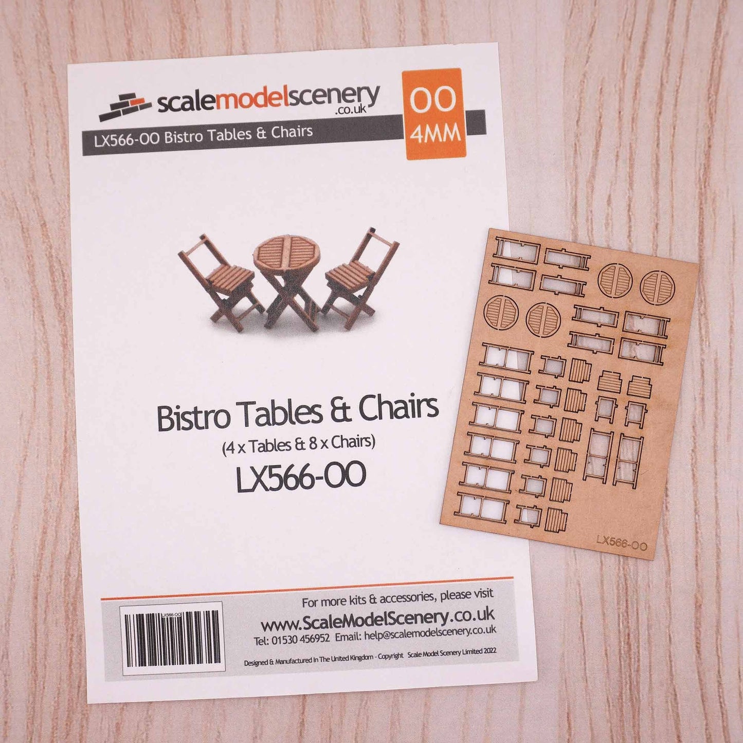 Wooden Bistro Tables & Chairs Model Kits