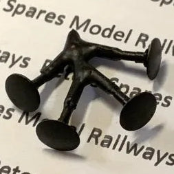 PS109 Replacement Hornby X8134 (L6187) Large Round Class 25 / 47 / 91 7mm Buffers (4 Pack) OO Gauge Blackened