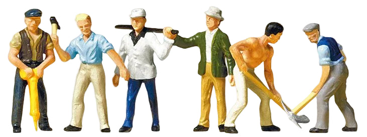 PR10030 Road Workers (6) with Equipment Exclusive Figure Set