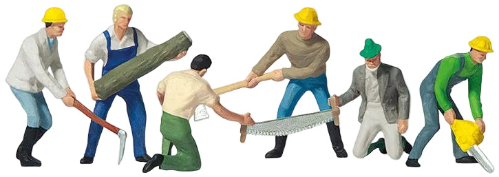 PR10042 Lumberjacks (6) with Tools & Log Exclusive Figure Set