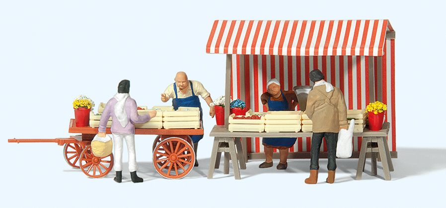 10053 Fruit & Vegetable Stall w/Accessories Exclusive Figure Set