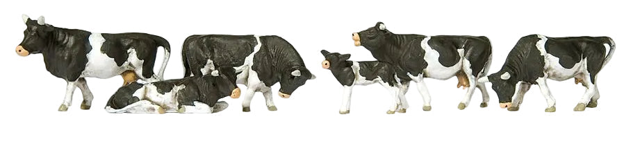 PR10145 Black/White Cows (6) Exclusive Figure Set