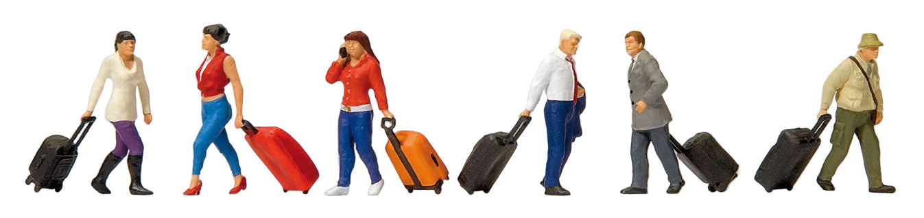 Walking with Wheeled Suitcases (6) Exclusive Figure Set