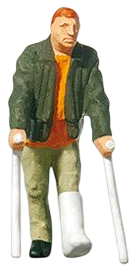 PR28019 Passer by on Crutches Figure