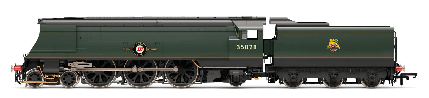 R30472SS Merchant Navy 4-6-2 BR Green Early Emblem 35028 "Clan Line" Steam Locomotive - DCC Sound & Smoke
