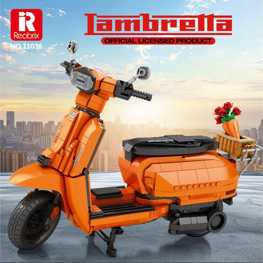 Lambretta Scooter Orange 1169pc Construction Set