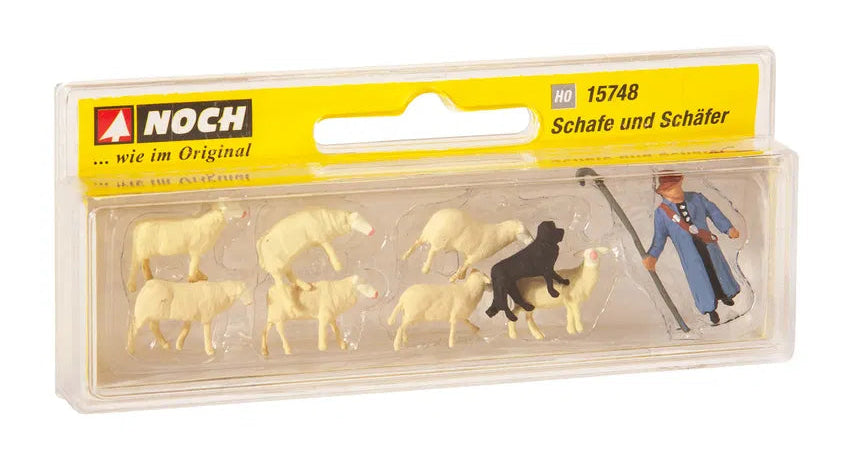 Shepherd (1) Sheep (7) & Sheepdog (1) Figure Set