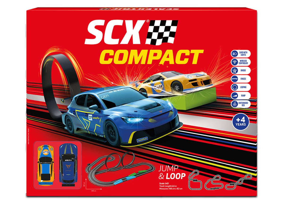 SCX SCXC10468 Compact 1:43 Jump Loop Race Set – Rails