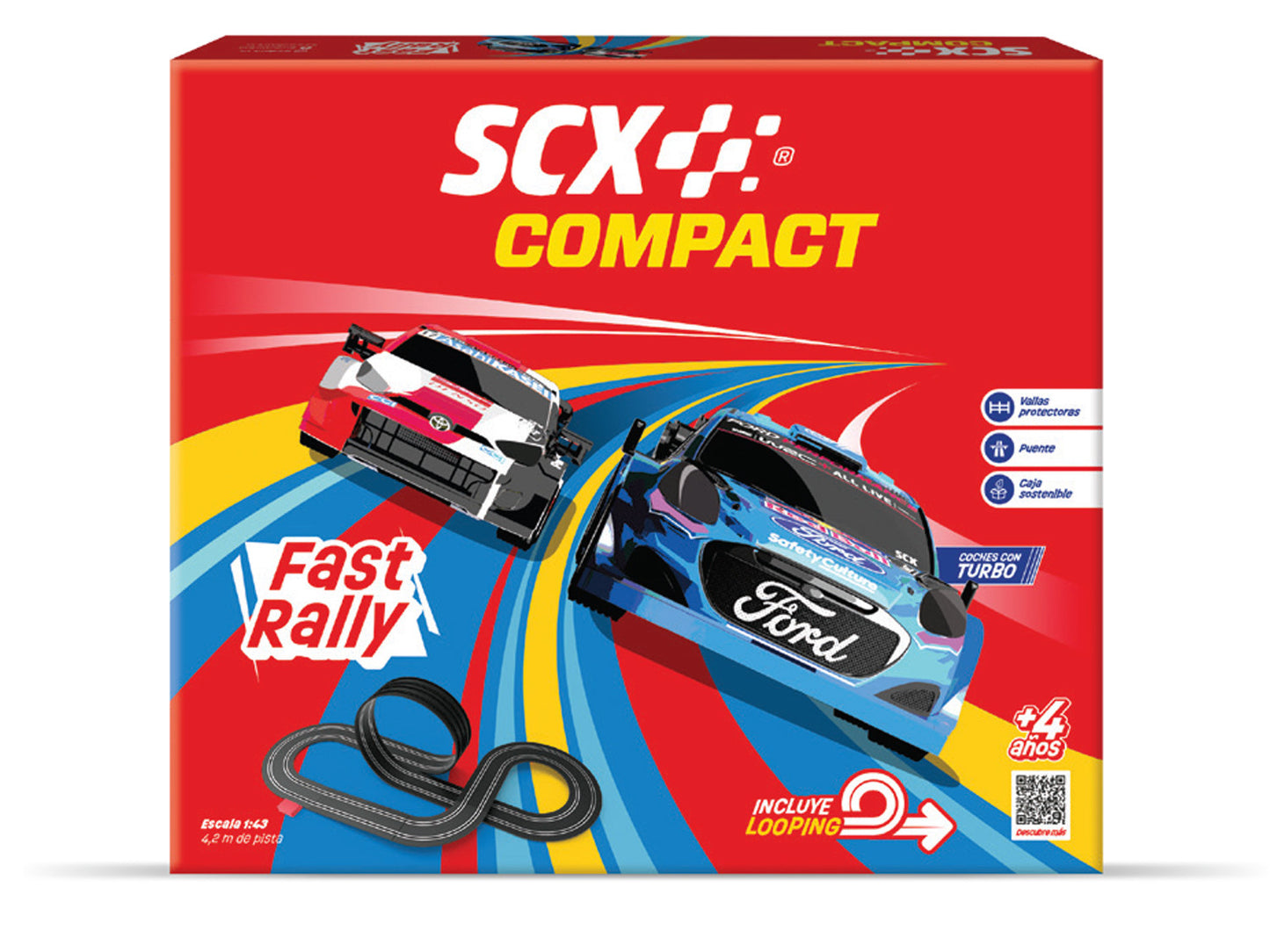 Compact 1:43 Fast Rally 4.2m Race Set