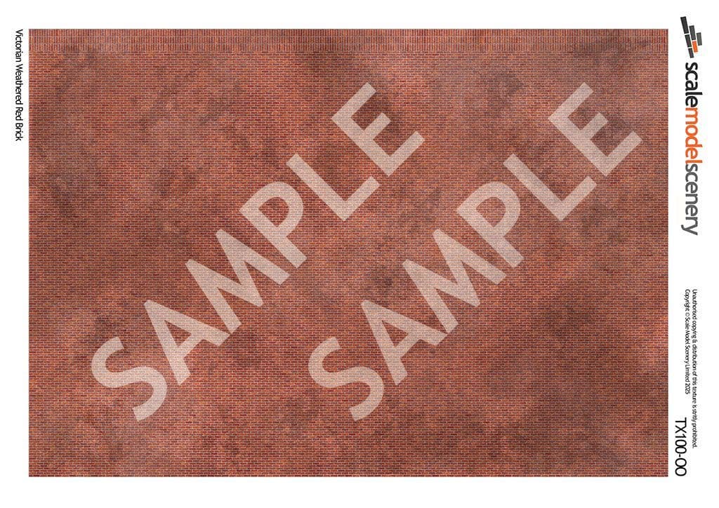 OO/HO Victorian Weathered Red Brick Texture Paper (x5)